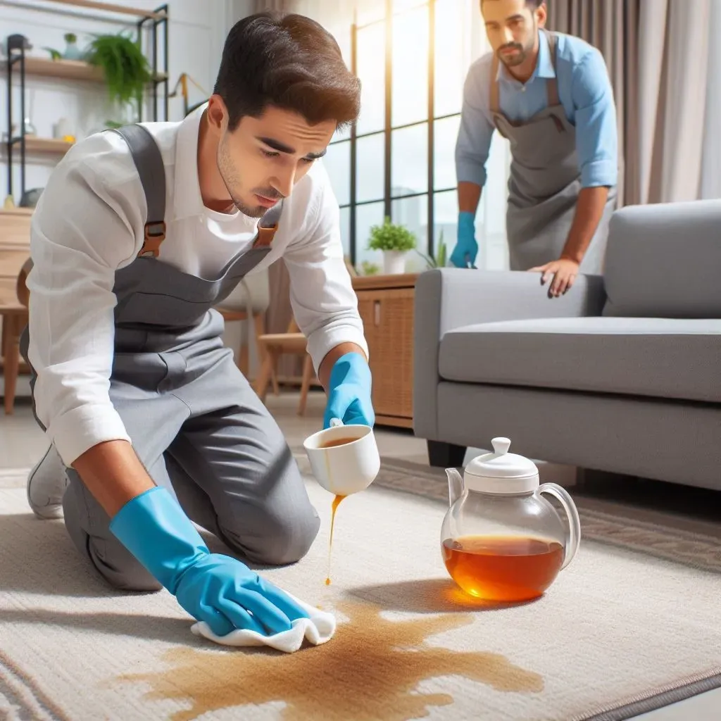 پاک کردن لکه چای از فرش